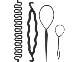 Allecto- Haar Twist Styling - Vlechten - Set - DIY - Accessoires - Gereedschap - Haar - Twist - Knot Maker - Styling - Schijf - Twist - Haar Styling Tool - Braid Tool - Geschikt voor alle haartypes - Multikleur - 4 stuks.
