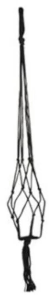 TS Bloempothanger - macrame - l120cm - zwart