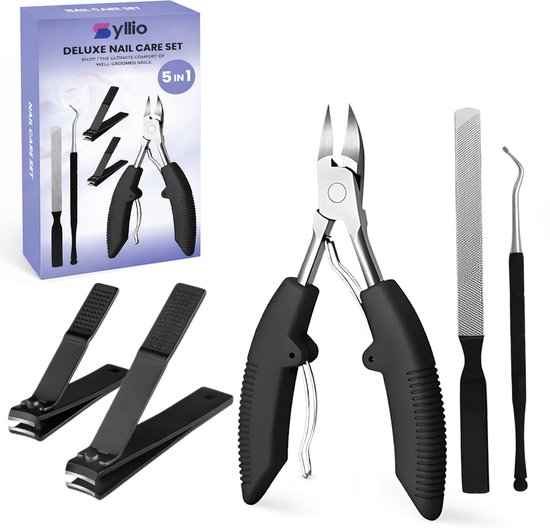 Syllio Professionele Nagelknipper Set – Nagelknipper – Nageltang – Nagelvijl – Nagelschaar – Manicure Set – Pedicure
