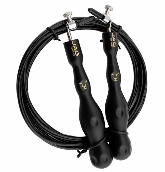 JAG Gears Professioneel Sport Springtouw - Speedrope - Jump Rope - voor Volwassenen en Kinderen - Crosstraining HIIT en Krachttraining - Zwart