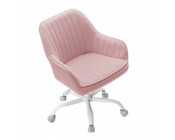SONGMICS OBG012R01 - Bureaustoel Draaibaar - Fluwelen Bekleding - Verstelbare Hoogte - Voor Kantoor Bar