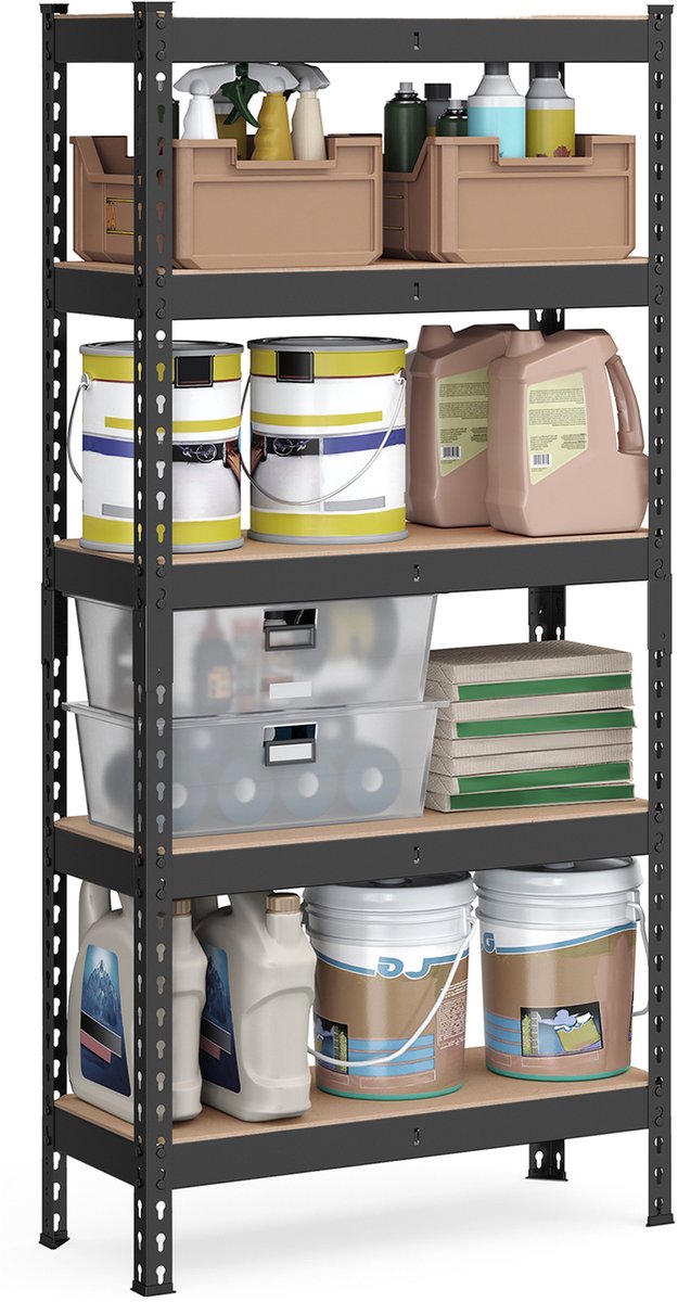 SONGMICS GLR300BZ03 - Stellingkast Heavy Duty - 5 Lagen - Voor Kelder Garage Kantoor
