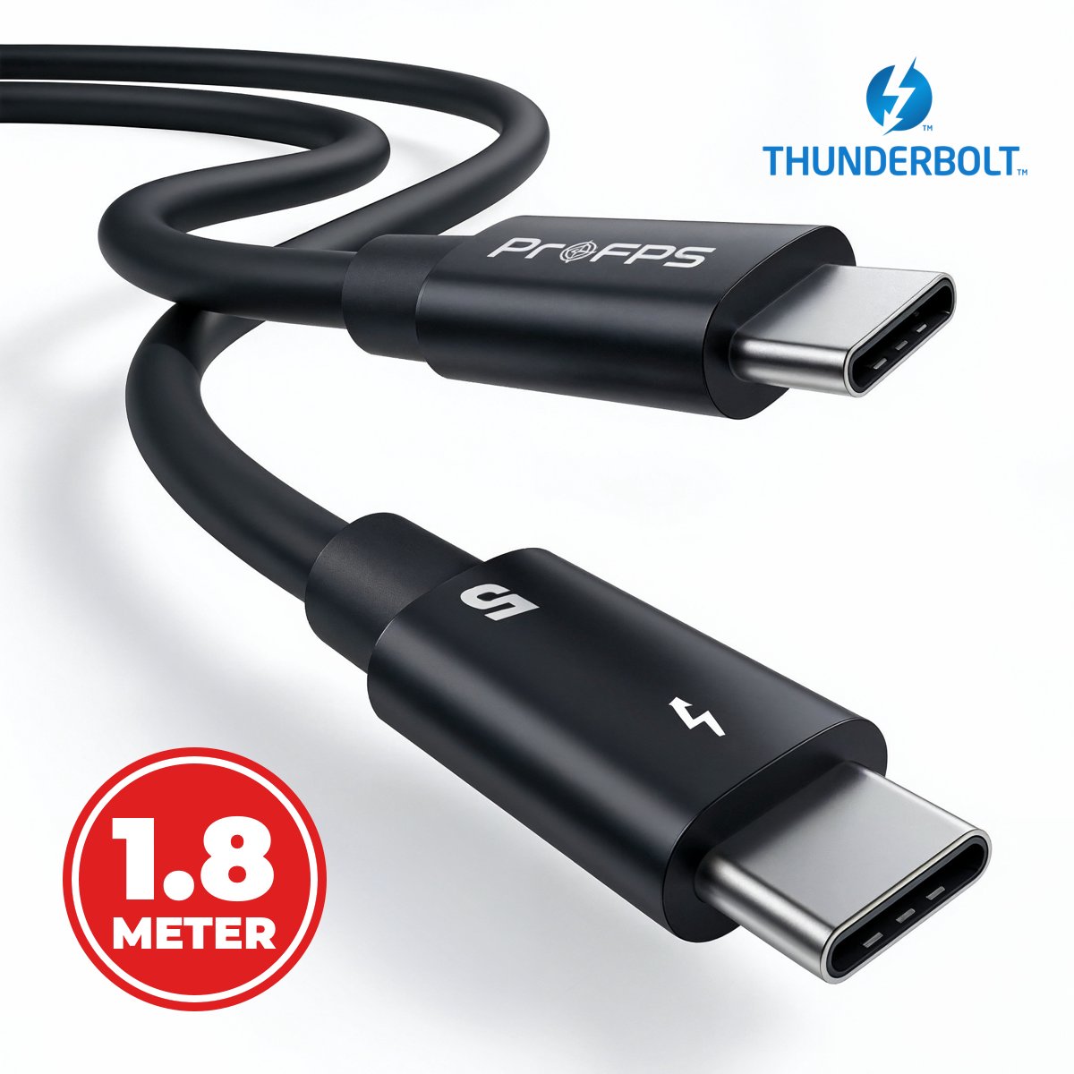 ProFPS Thunderbolt 5 Kabel 2m – 80Gbps – 240W – 8K – USB-C