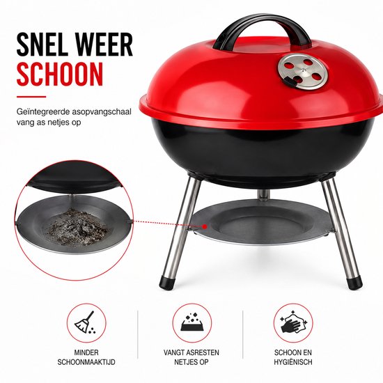 BBQ - compact - ø 35 x 45 cm - bol - Rood van BBQ+ — afbeelding 2