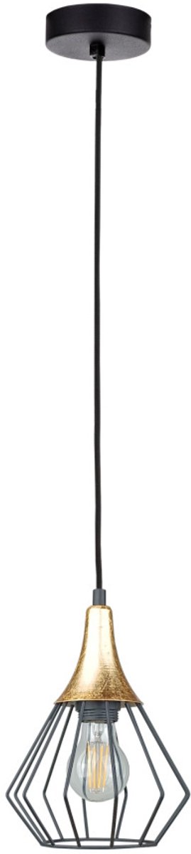 KETER LIGHTING Selene Black/Gold Hanglamp 1xE27 – Zwart & Goud Metaal – Industriële Designlamp