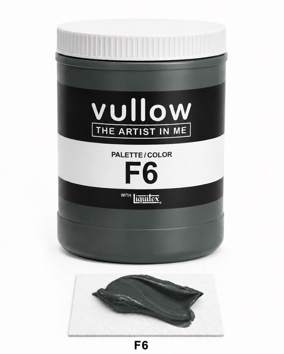 Vullow® Acrylverf F6 Diepgroen Zwart – Mat – 1 Liter – Voor Canvas, Hout en Papier