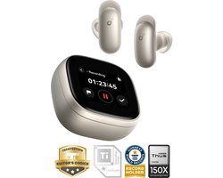 soundcore Liberty 5 Pro Max by Anker - Anker Thus Al Chip - AI Note-Taker - Kristalheldere Gesprekken - Noise Cancelling Oordopjes - 1.78" AMOLED Display - ANC Met 6-5 U/28 U Speeltijd - AI Vergadertranscriptie - Goud