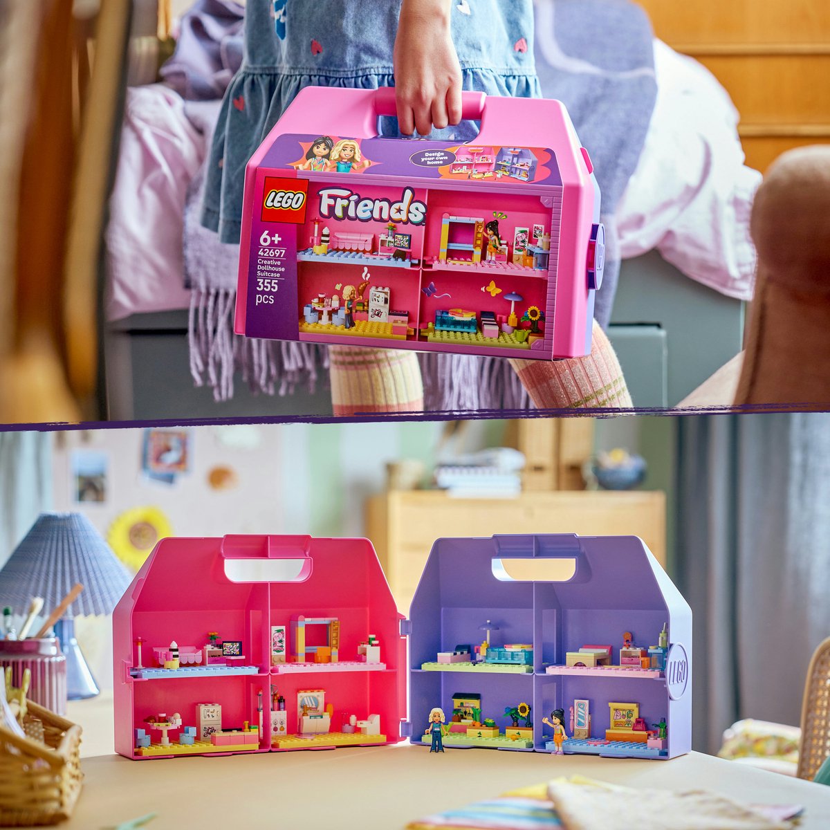 LEGO Friends Creatieve Poppenhuiskoffer Poppenhuis met Poppetjes Speelgoed voor Kinderen 42697 — afbeelding 4