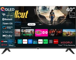 Koorui Tizen by Samsung Smart TV - QLED Full HD - 40 inch/102 cm - Streaming apps - AirPlay - Hotelmodus - HDMI x3, USB x2, CI+ - Tripple Tuner DVB-T/T2/S/S2/C - Frameless Design - Geassembleerd in Eindhoven - K40Q1F-T8