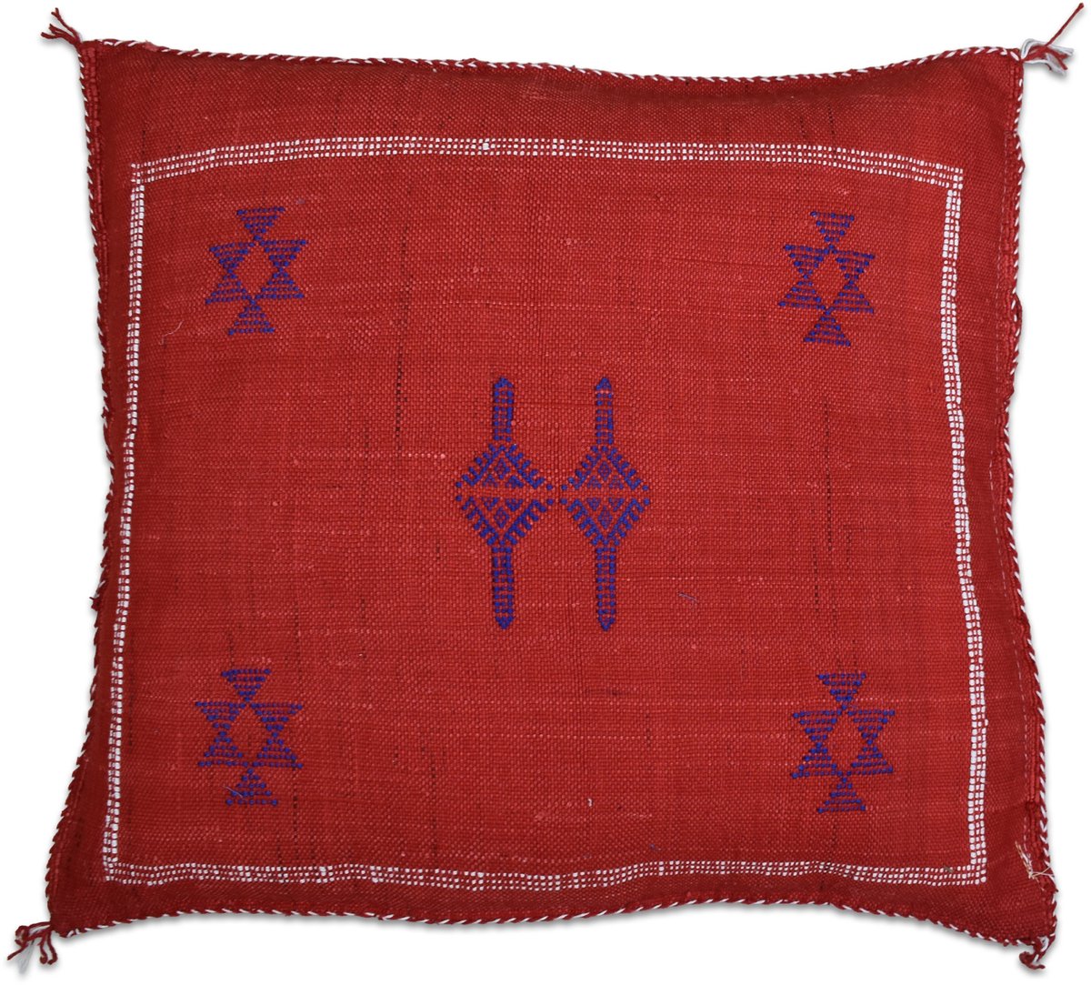 Cactus zijde kussen Sabra - Rood - Handgemaakt & Uniek Sierkussen - 50 cm x 50 cm - SB170