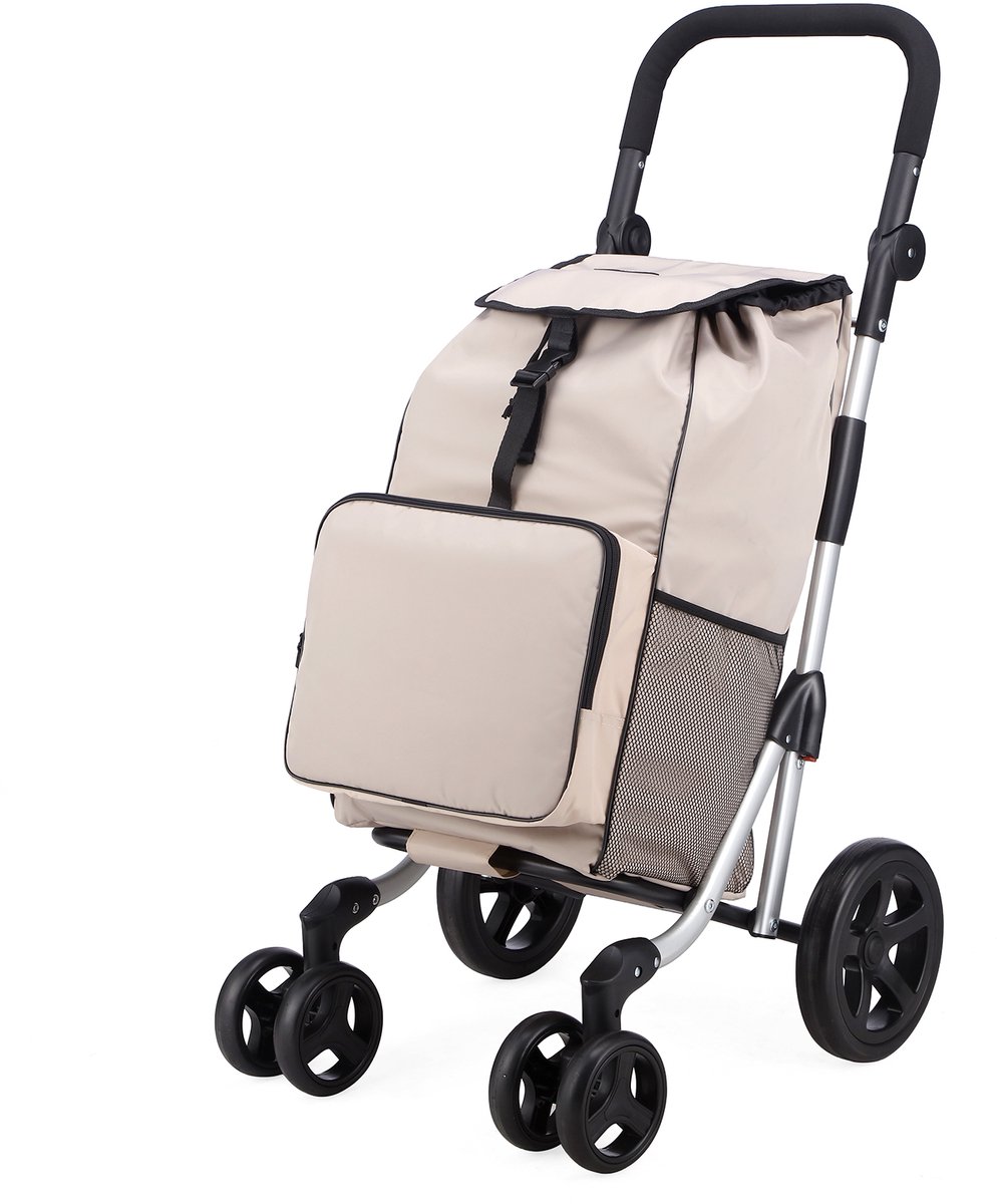 Packaway Boodschappentrolley - boodschappenwagen met koelvak - champagne