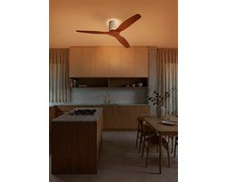 CREATE - Plafondventilator stil 40W (Ø132cm) - Sfeerlicht LED - Afstandsbediening - 6 snelheden - Programmeerbaar - WIND CALM CUSTOM RATTAN