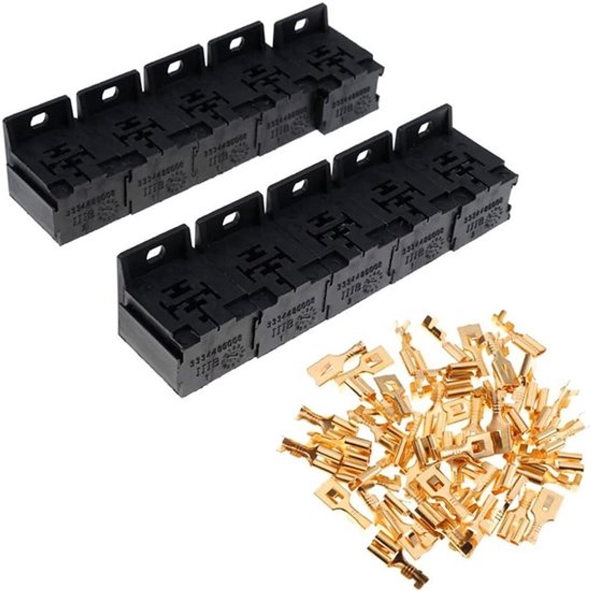 Allecto - Relay Socket - 10 Stuks - 30A 80A Relay Plug - Zwart