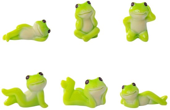 Yoga-kikkerdecoraties voor het autodashboard – 6-delige set met grappige kikkerornamenten voor het dashboard, hangers voor de binnenspiegel en interieuraccessoires