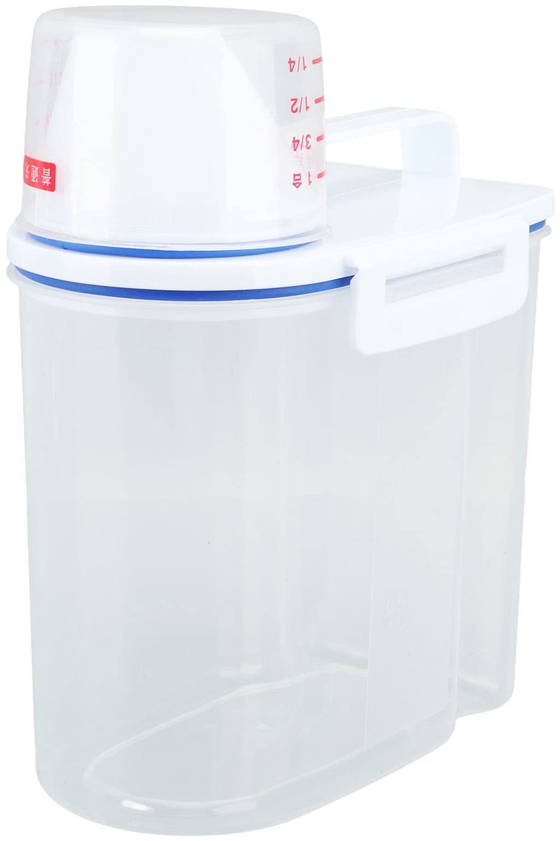 Dailygoods- Opslagcontainer Luchtdicht - Voedselcontainer - Granen/Meel - Doorzichtig Plastic - Draagbaar - 1,5 kg Capaciteit