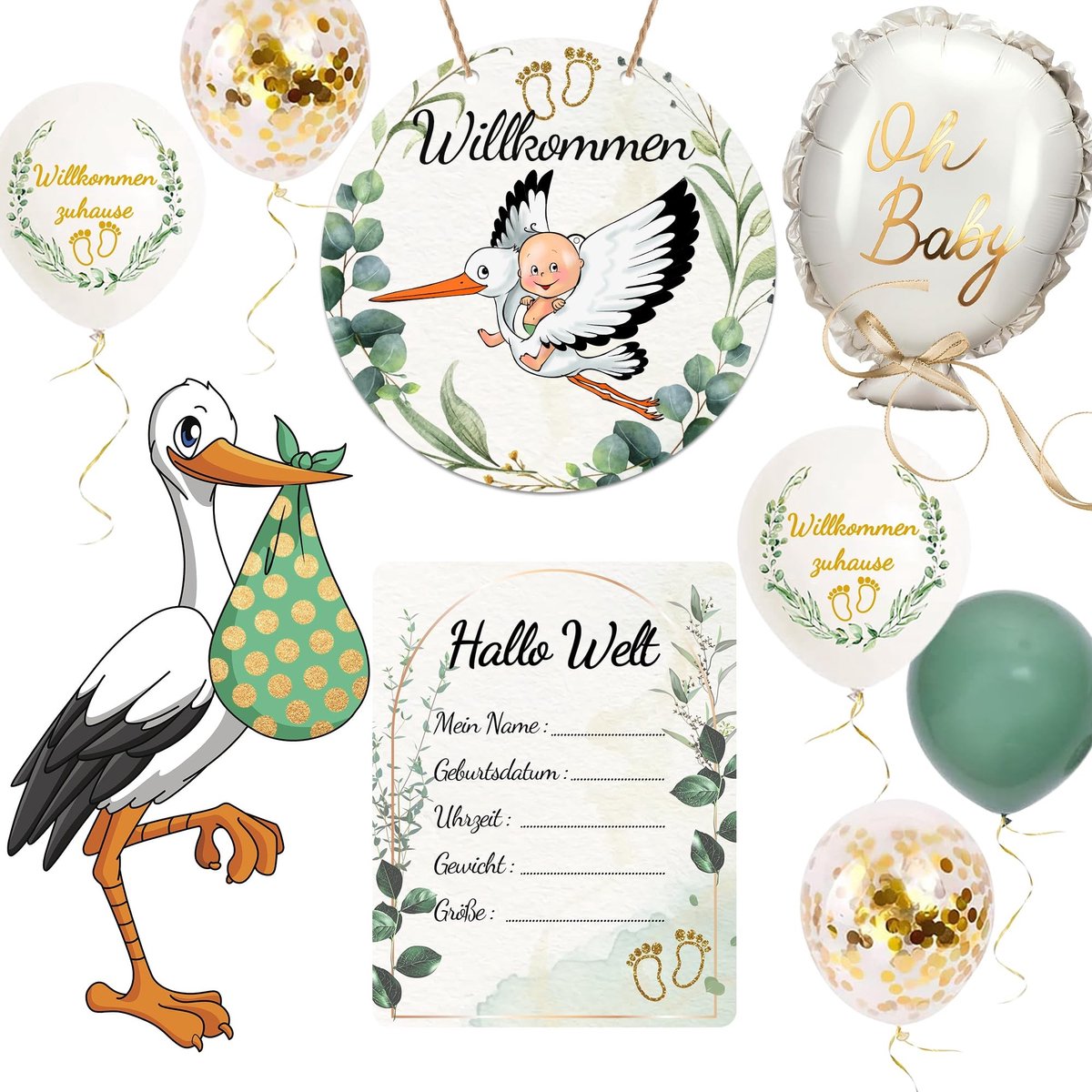 Dailygoods - baby gift sets - kraamcadeau - perfect voor babyshower - groen - unieke baby geschenken - ideaal voor nieuwe ouders - voor jongens en mei...