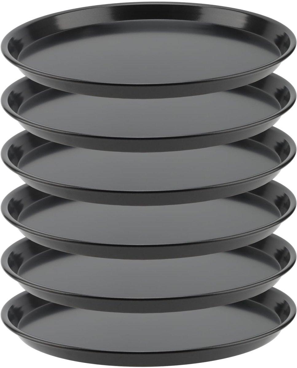 Dailygoods- Pizza Bakpan 20 cm - Antiaanbaklaag - 6 Pack - Ronde Pizzaplaat - Ovenbestendig - Duurzaam Materiaal