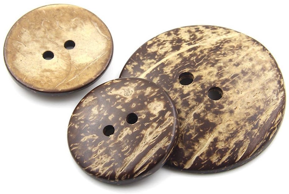 20 Stuks Kokosknopen, 2 Gaten, Ronde Knopen voor Naaiwerk, Handwerken en DIY Decoratie, Bruin, 11mm, Perfect voor Kleding en Jassen