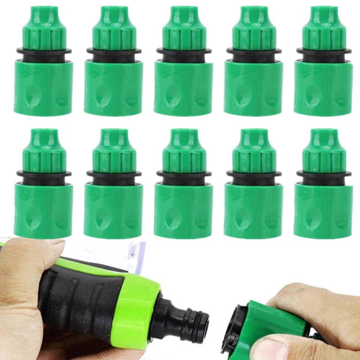 Dailygoods- Sproeikoppelingen 10 Stuks - Tuinslang Koppelingen - Snelle Aansluiting - Waterdicht - Universeel - Geschikt voor 3/8 Inch Tubes - Tuinslangkoppeling