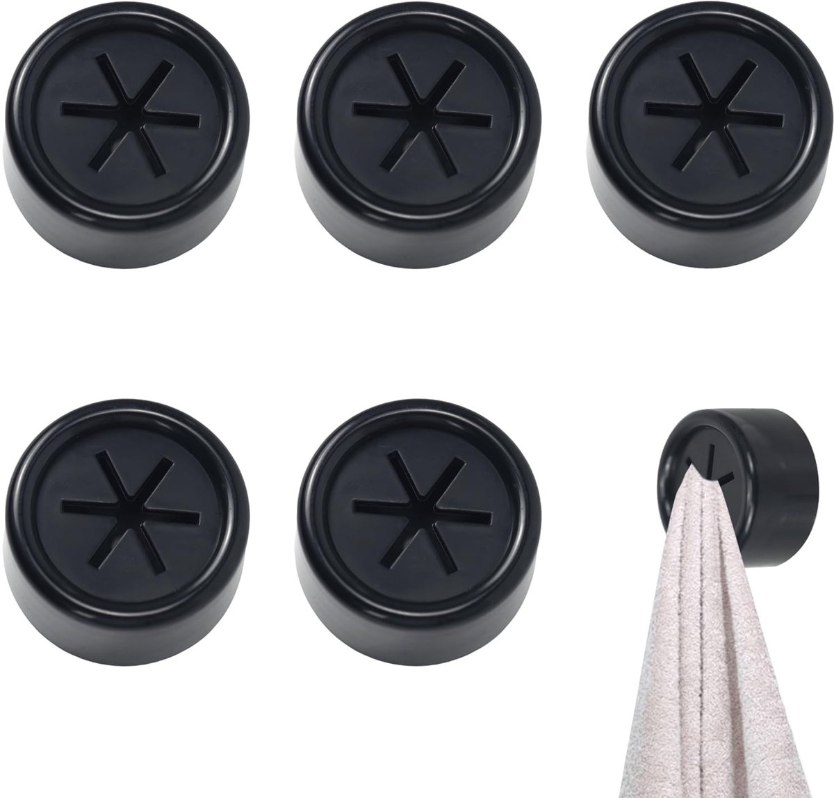 SOUQONE- Handdoekrekken Set van 5 - Handdoekhouder zonder boren - Praktische Keukenaccessoires - Campingaccessoires - Ideaal voor Caravan/Camper - Eenvoudige installatie