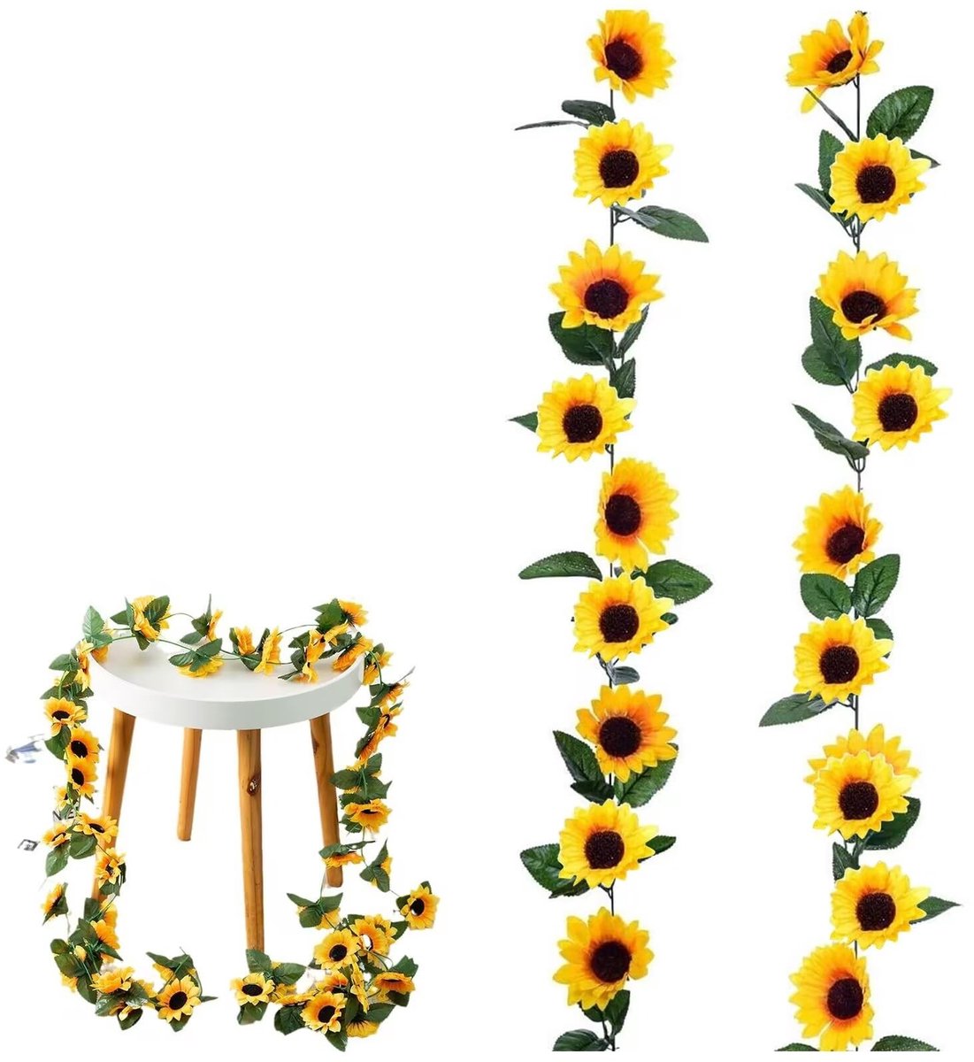 LIVIA HOME- Zonnebloemen Kunstmatig - Zonnebloem Slinger - Decoratie Bruiloft - Tuindecoratie - Hangende Planten - Lange Houdbaarheid