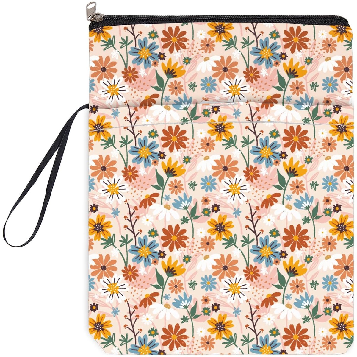 LIVIA HOME- Boekomslag Waterdicht - Wasbare Boekhoes - Ritssluiting/Voorvak - Handvat - Veelkleurig - 23 x 29 cm