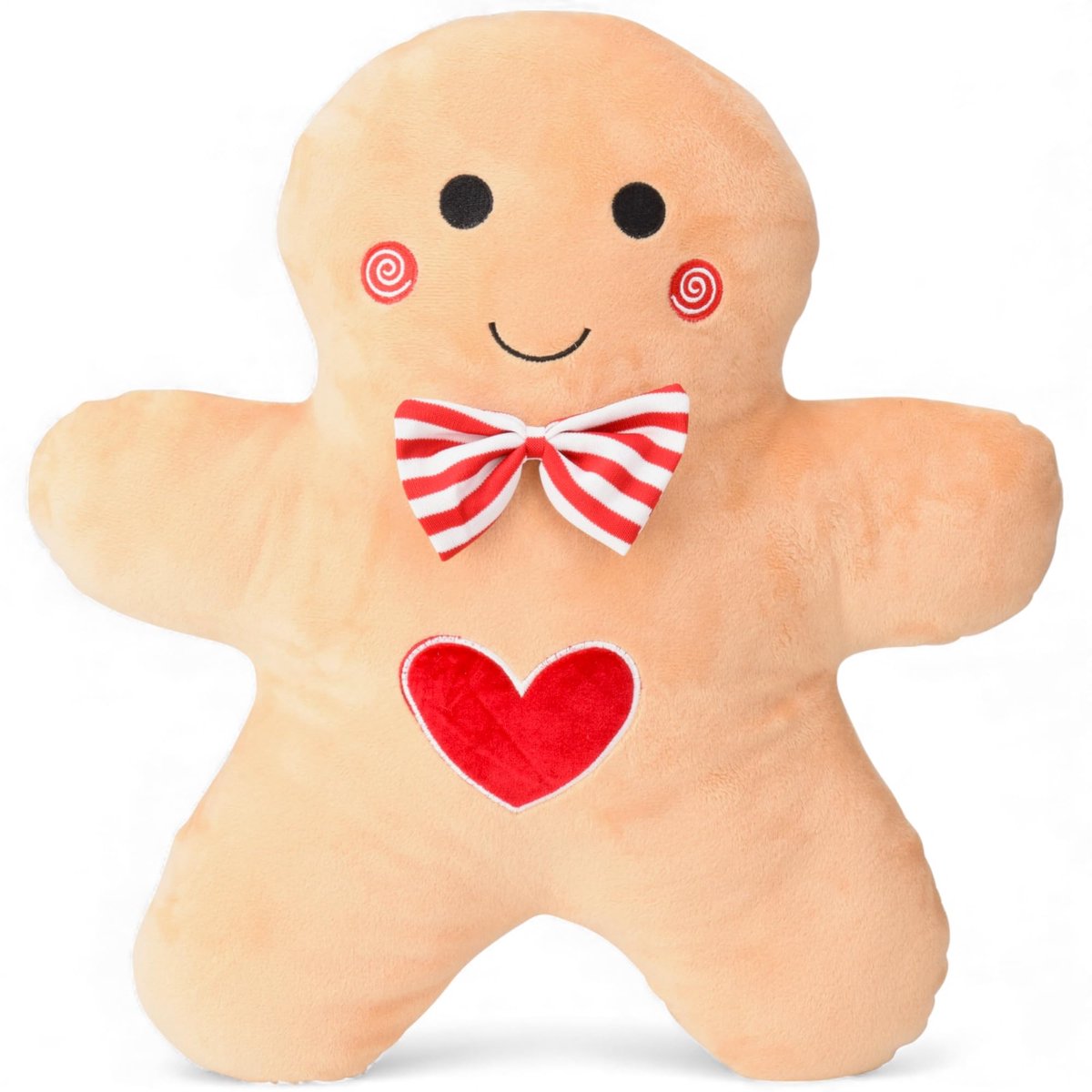 SOUQONE- Peperkoekenmann Kussen 43 cm - Zacht Knuffelkussen - Decoratief Kussen - Kerstkussen - Feestelijk - Polyester