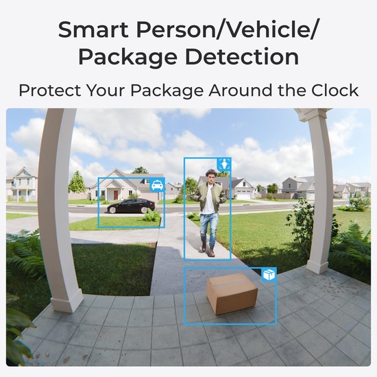 Reolink Batterij-deurbelsysteem - 4MP - 1:1-beeld van Top Tot Teen - Detectie van Personen/Voertuigen/Pakketten - D340B met Hub 1 — afbeelding 2