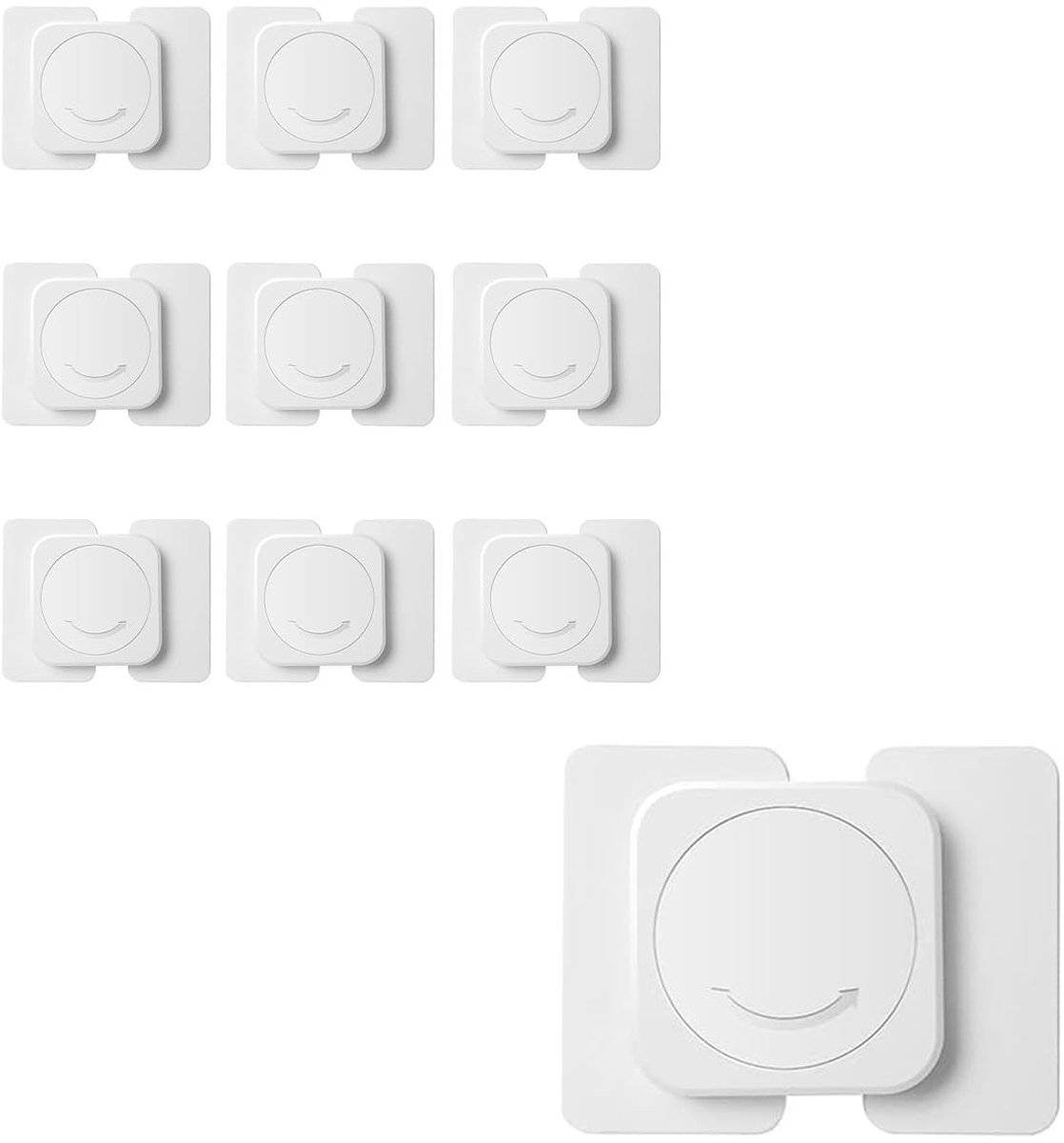 Dailygoods- Veiligheidsgrendels 10 stuks - Verstelbare Deurstoppers - Veiligheidssloten voor Kinderen - Kasten/Laden/Koelkasten - Wit - ABS Materiaal - Veiligheidsslot