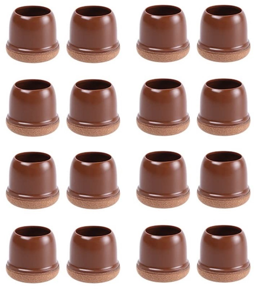 Dailygoods- Stoelbeenbeschermers 16 Stuks - Siliconen/Vilt - Antislip/Waterdicht - Slijtvast - Voor 14-37mm Meubelvoeten - Bescherming tegen Krassen - Meubelbeschermers