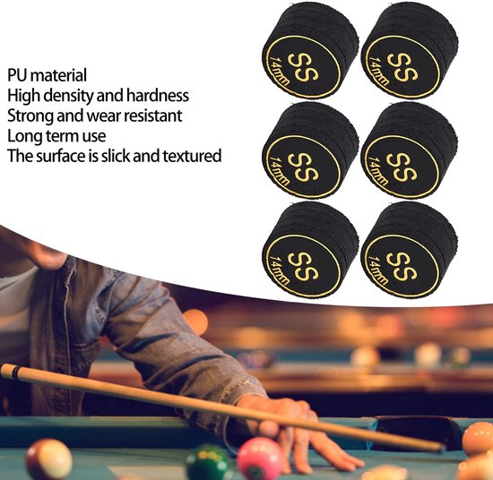 Dailygoods- Biljartkeu Professionele Multilayer - Biljart Krijt - Pomerans - Biljartkeu Tas - Biljartballen - PU Leer Schokbestendig - Biljarttip van Dailygoods — afbeelding 4