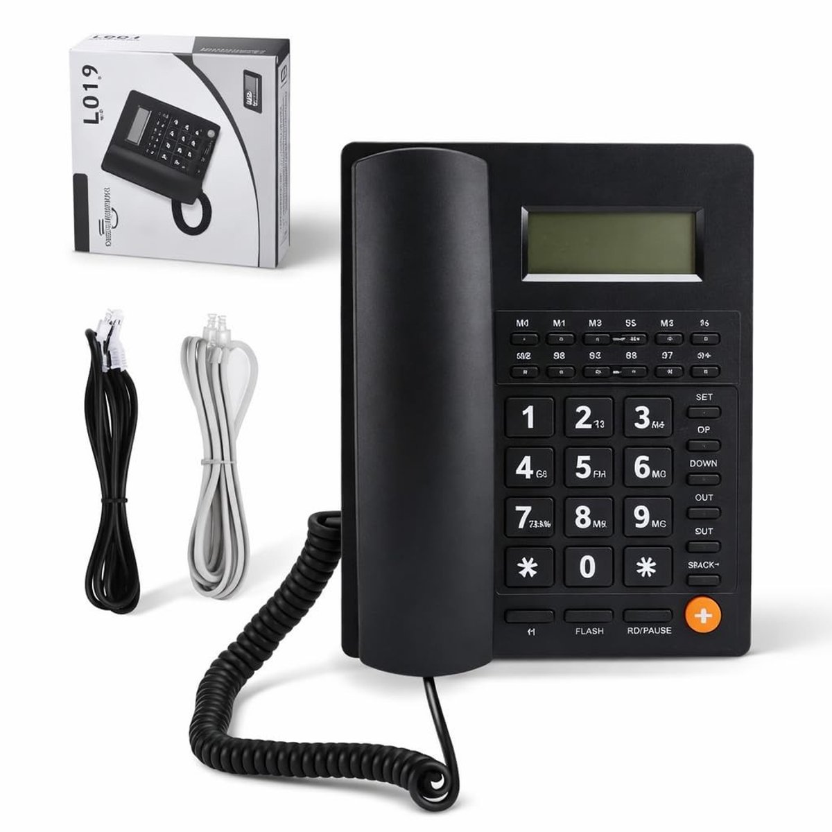 Dailygoods- Telefoon Grote Knop - Vaste Telefoon met Snoer - Handscalling Functie - HD-oproepkwaliteit - Duurzaam ABS-materiaal - Instelbaar Volume