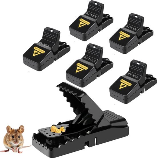 Rynex muizenval - 6 stuks - muizenvallen voor binnen en buiten - muizengif...