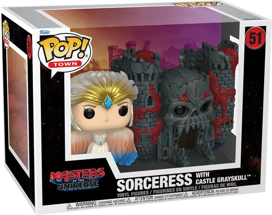 Funko Pop Town Sorceress met Castle Grayskull in verpakking.
