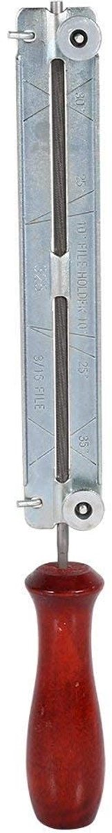 Dailygoods- Zaagkettingvijl set - 3x Vijl 4.0mm/4.8mm/5.5mm - Houten Handvat - Hoogwaardig Staal - Roestvrij - Duurzaam - Kettingzaagvijl