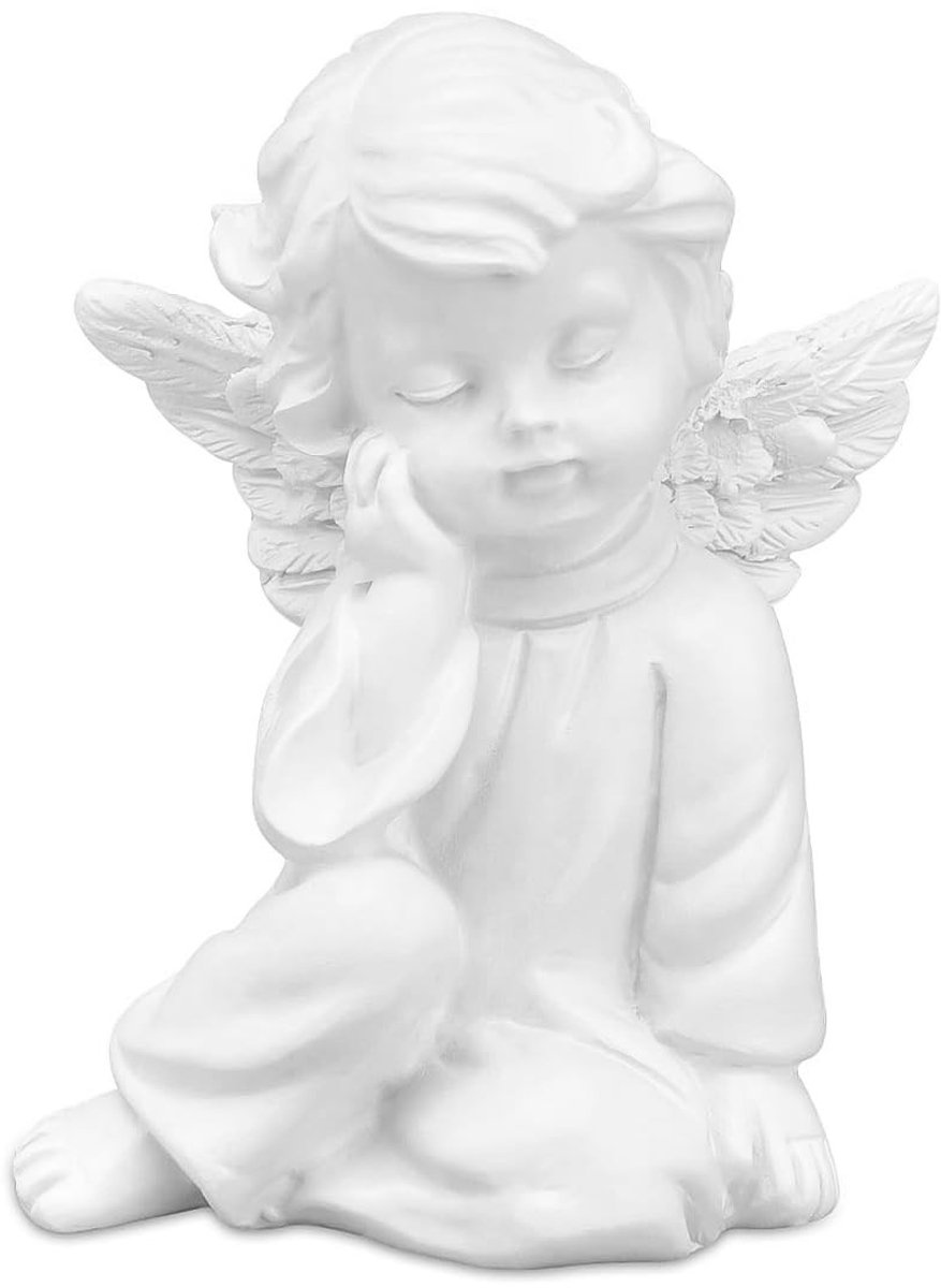 Dailygoods- Cherubijn Ornament - Synthetisch Hars - Engel Beeldje - Tuin Decoratie - Modern Design - Voor Binnen/Buiten - Engelbeeld