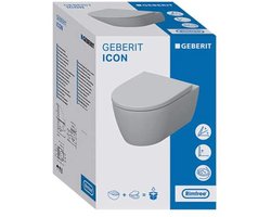 Geberit iCon Wandclosetpack WC - toiletset - 36x53x37.5cm - diepspoel - spoelrandloos - keramiek - glans wit