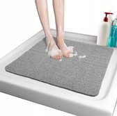 Antislip douchemat 80x80 cm, badmat/badmat 10 mm dik-Antislip badmat douchemat - voor in de douche – antislipmat waterdoorlatend – GRIJS