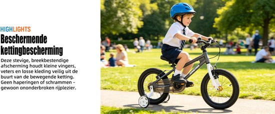 JOYSTAR Lomand Kinderfiets met Zijwieltjes - Jongens & Meisjes - 18 Inch - Geschikt voor 5 t/m 8 Jaar van JOYSTAR — afbeelding 3