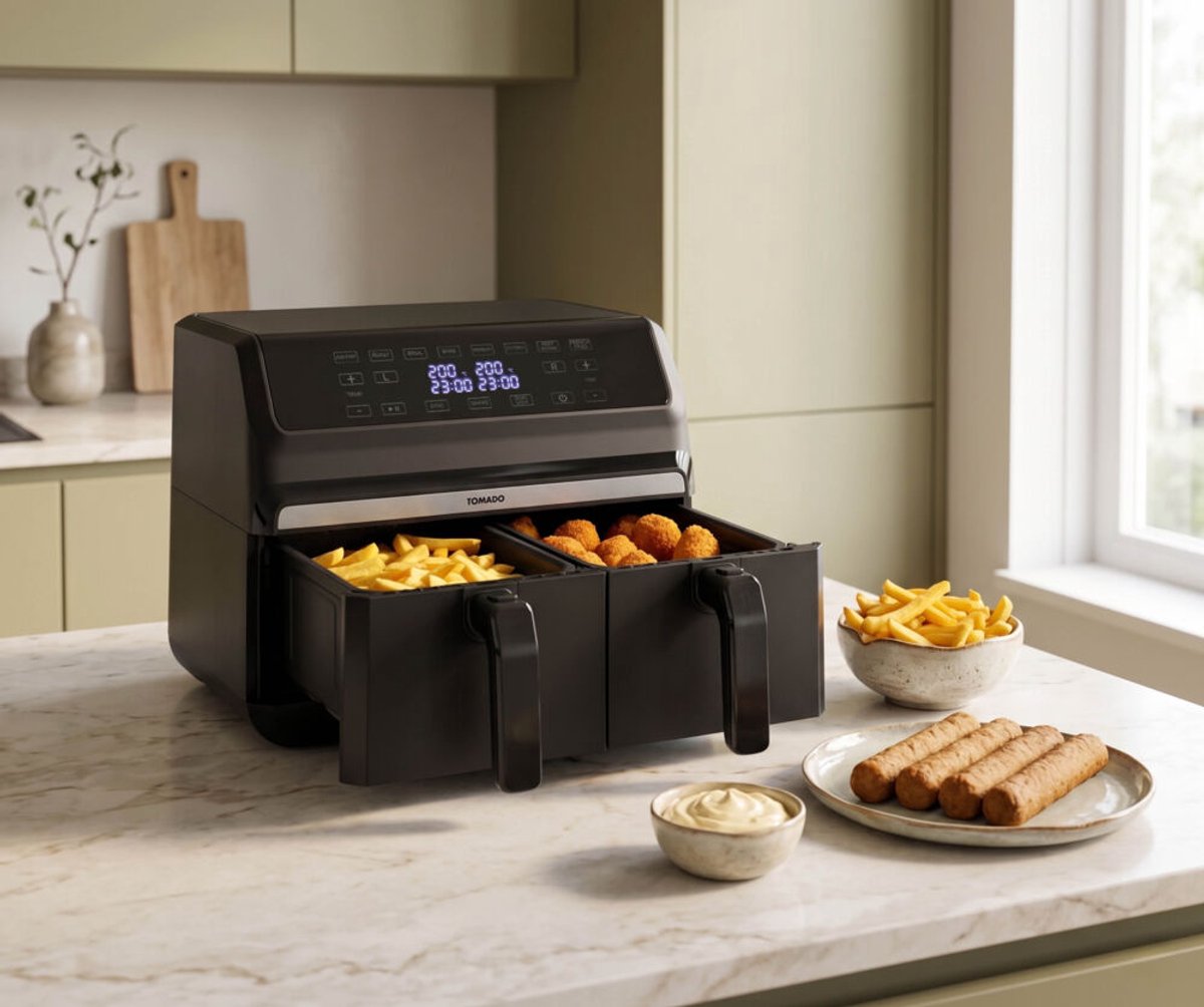 Tomado TAF8001B Airfryer met Dubbele Lade - afbeelding 3