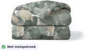 Zelesta Pure Design Green Forest 140x200 - Katoenen dekbed zonder overtrek - Met instopstrook - Wasbaar dekbed - Hoesloos dekbed - 2 in 1 Dekbed met vaste overtrek