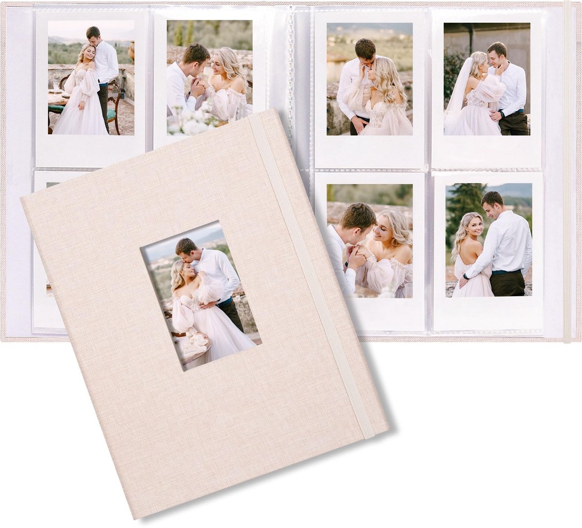 NTHProducts - Polaroid Mini Photo Album - Fotoboek voor Instant Foto's - Beige - Geschikt voor Fujifilm en Polaroid - 208 Foto's