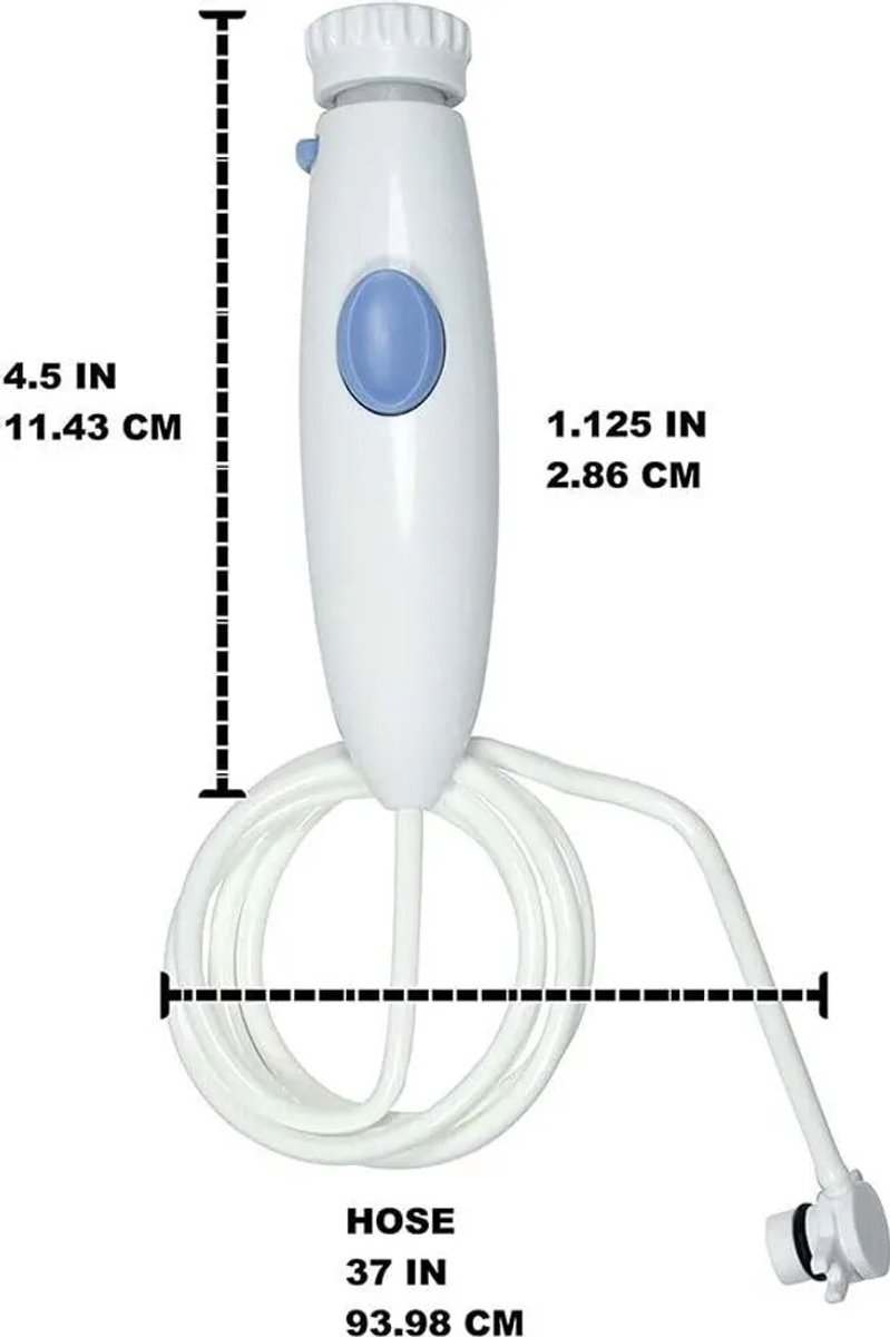 Accessoires voor mondhygiëne, compatibel met Waterpik WP-100, WP-300, WP-660 en WP-900, vervangingsset voor de Super Water tandenborstel, 1 handvat/slang.