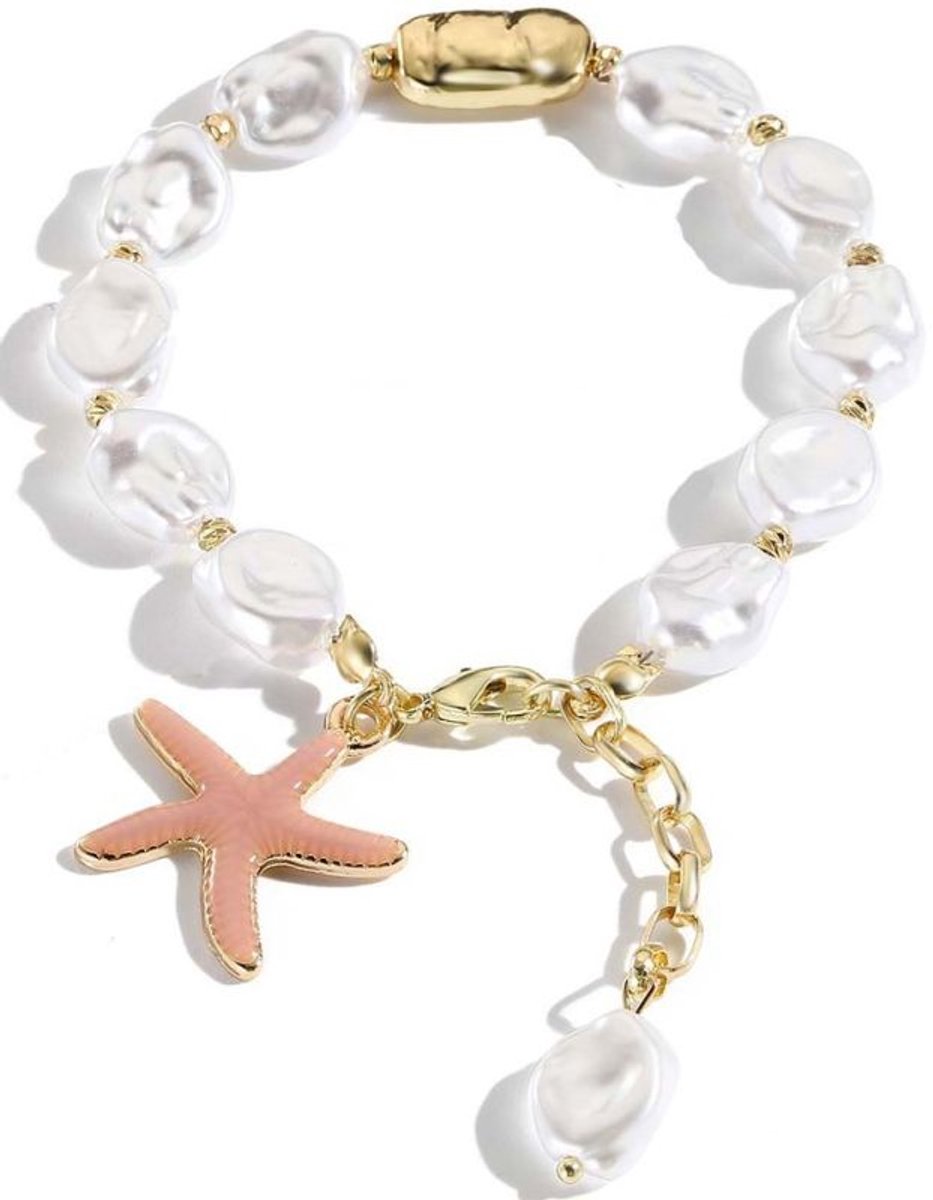 She life style - Armband Parel - Zeester - Goud/wit