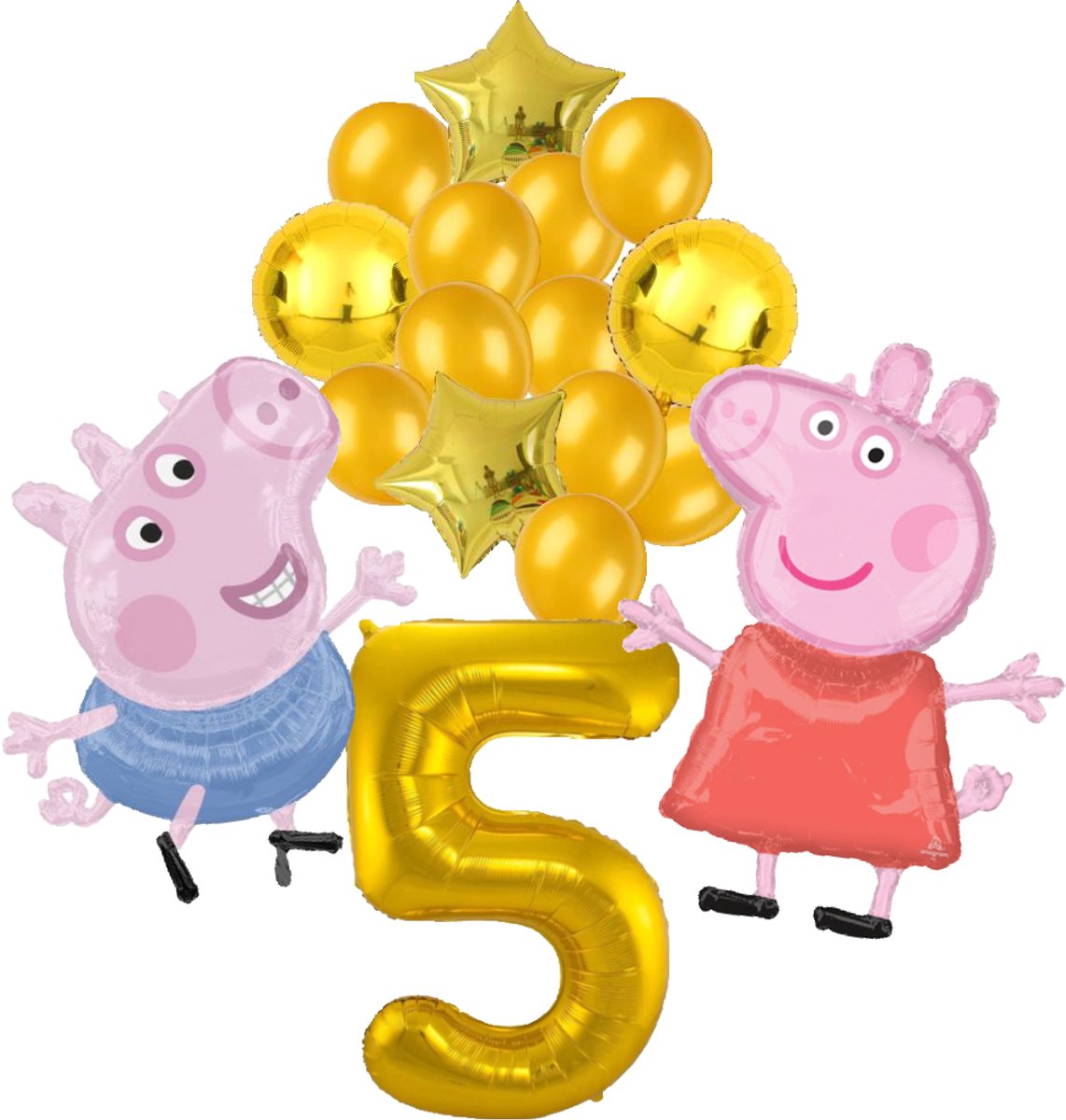Peppa Pig en George Pig ballon set - 63x81cm - Folie Ballon - Peppa Big - George Big - Themafeest - 5 jaar - Verjaardag - Ballonnen - Versiering - Helium ballon