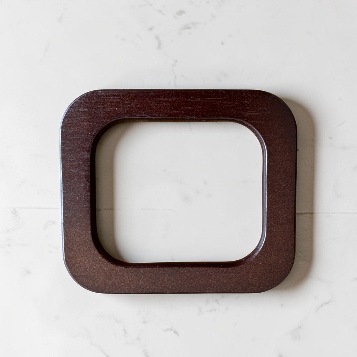 Houten Tashandvatten Vierkant – Donkerbruin - 15 × 13 cm – Set van 2 (Per Paar) – Voor Macramé & Tassen