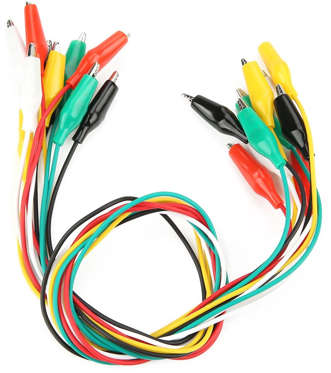 Shopcentral - Crocodile Clips - Testkabels - Dubbelzijdige Klemmen - 50cm - Elektrische Tests - Geschikt voor Diversen - 10 Stuks