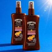 Hawaiian Tropic Zonneolie Protective Dry Spray SPF 20 - 2 x 200 ml - Voordeelverpakking