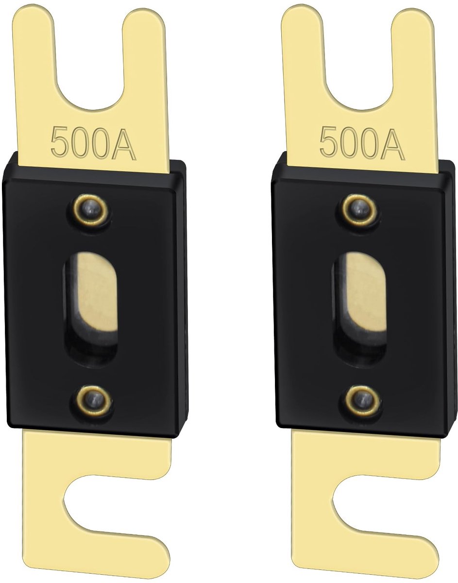 MTTProducts Fuse - 500A ANL - Set van 2 - Gold/Black - Voor Car Audio Systemen - Hoge kwaliteit - Betrouwbaar
