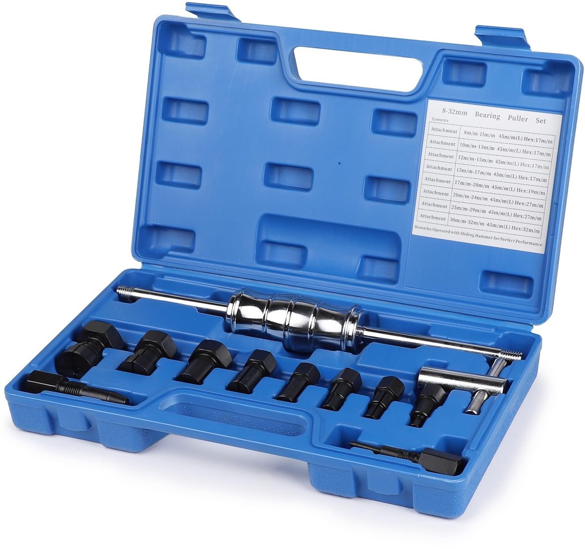 MTTProducts - Bearing Puller Set - 12-delige binnenlager trekker - Professioneel gereedschap - 8-32 mm - Voor auto en motor - Gemakkelijk te gebruiken ...